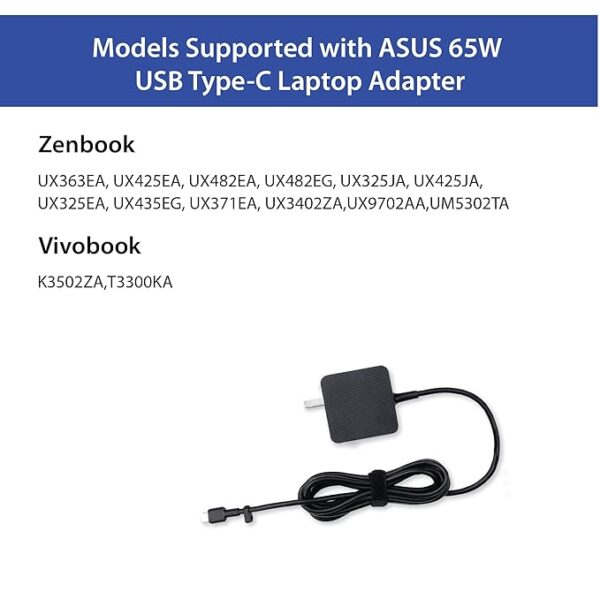 Original Asus (B9440UA) Adapter /65W/Voltage: 20V/USB Pin Power Cord - Image 4