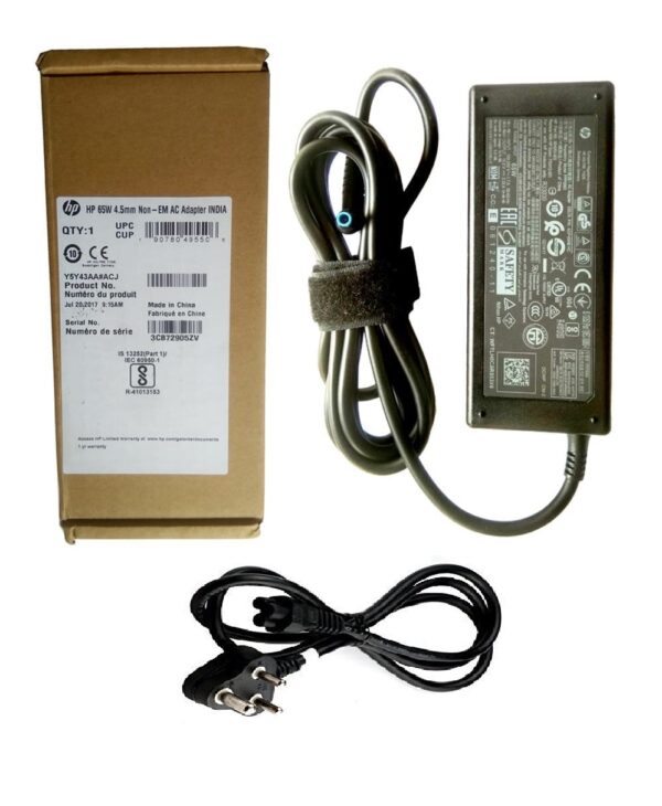 HP Original (TPN-LA15) 65W 4.5mm Pin Laptop Charger Adapter (With Power Cable) Bluetip